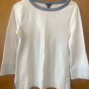 Nautica white long-sleeve with blue trim